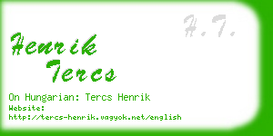 henrik tercs business card